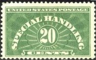 QE3 20c Special Handling Yellow Green Mint Hinged qe3og