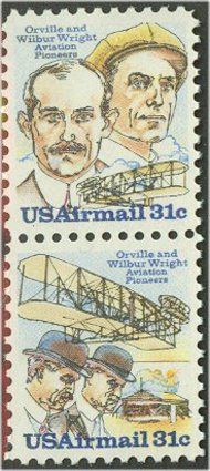C 91-2 31c Wright Brothers 2 Singles F-VF Mint NH c91sing