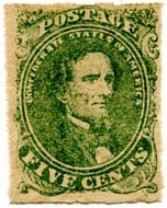 Confederate States of America #1  5c Green F-VF Used CSA001_used