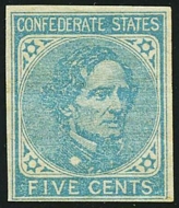 Confederate States of America #7  5c Blue F-VF Used CSA007_used