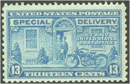 E17 13c Special Delivery blue, F-VF Mint NH Plate Block of 4 e17pb