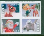 4946-49i Forever Rudolph The Reindeer Mint NH Imperf Block of 4 4946i