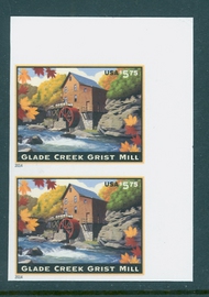 4927i 5.75 Glade Creek Grist Mill Imperf Vertical Pair 4927ivpair