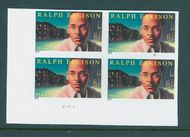 4866i 91c Ralph Ellison Mint NH Imperf Plate Block of 4 4866ipb