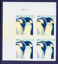 4989 22c Emperor Penguins Mint Plate Block of 4 4989pb