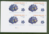 4987i Forever Forget-Me-Not Mint Imperf Plate Block 4987ipb