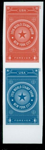 5010-11i World Stamp Show NY 2016 Mint Imperf Vertical Pair 5011ivp