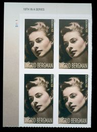 5012 Forever Ingrid Bergman Mint NH Plate Block of 4 5012pb