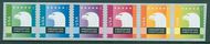 5013-18 (25c) Spectrum Eagle, Mint Coil Strip of Six, Dated 2015 4013-8nh