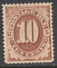 J 19 10c Red Brown 1884 Postage Due F-VF Used j19used