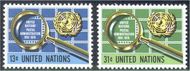 UNNY 278-79 13c-31c 25th Anniv., sheets of 20 UN New York Mint unny278sh