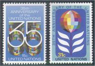 UNNY 322-23 15c-31c 35th Anniversary Inscription Blocks ny322mi