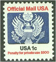 O127 1c Eagle Official F-VF Mint NH Plate Block 5908
