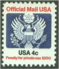 O128 4c Eagle Official F-VF Mint NH 5864