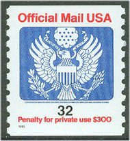 O153 32c Eagle Official Coil (1995) F-VF Mint NH 5887
