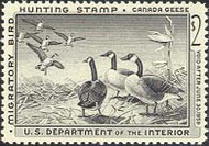 RW25 1958 Duck Stamp 2 Canada Geese F-VF Mint NH RW25nh