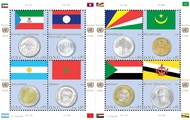 UNV 459 65e Coin and Flag Sheet of 8 Mint NH ung459