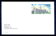 UX128   15c Healy Hall F-VF Mint Postal Card UX128