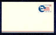 UXC 8   13c Travel F-VF Mint Airmail Postal Card UXC8