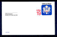 UZ5    19c Eagle Mint Official Postal Card UZ5