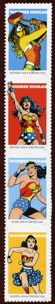 5149-52 Forever Wonder Woman, Mint Vertical Strip of Four 5149-52strip