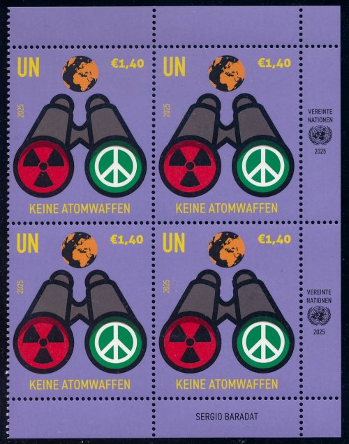 UNV 746   1.40�  No Nukes   Mint NH  Inscription Block of 4 unv746sib