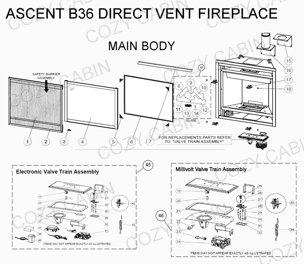 Napoleon Ascent 36 Direct Vent Gas Fireplace - Napoleon Model #B36