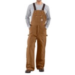 Carhartt Duck Zip-to-Thigh Bib Overall/Quilt Lined R41