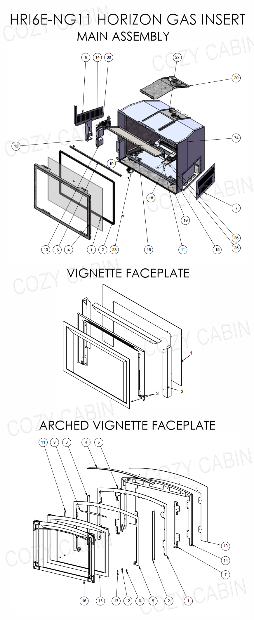 Horizon Natural Gas Insert (HRI6E-NG11) (HRI6E-NG11) Cozy Cabin Regency  Parts Store