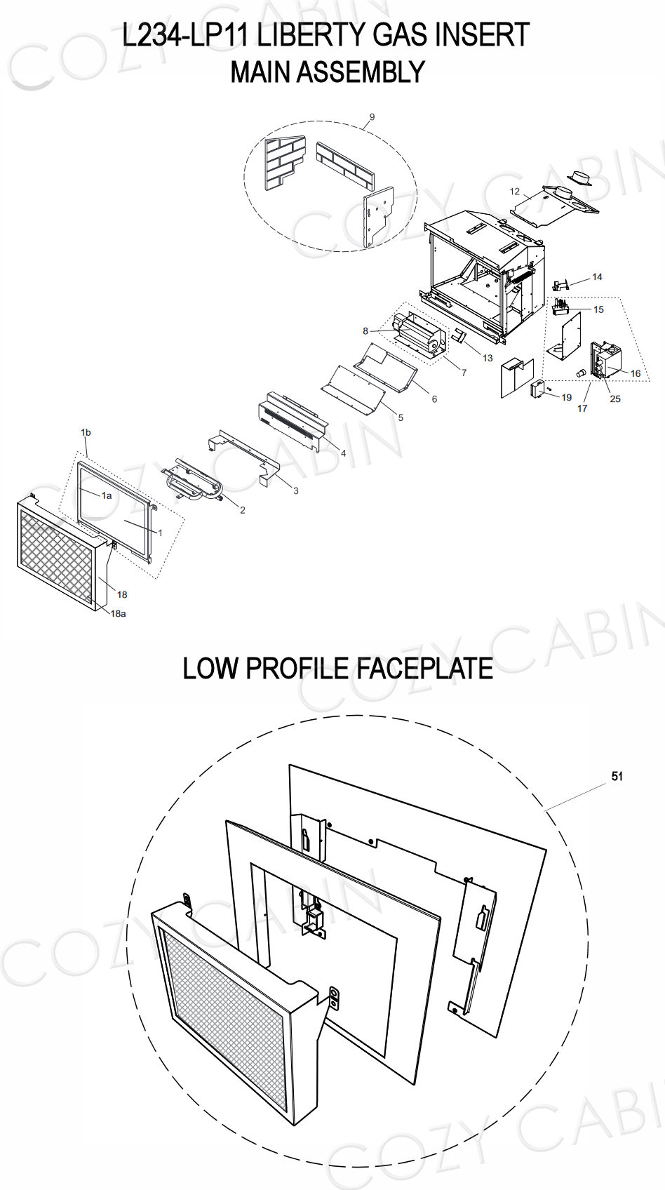 Liberty LP Gas Insert (L234-LP11) (L234-LP11) Cozy Cabin Regency Parts Store