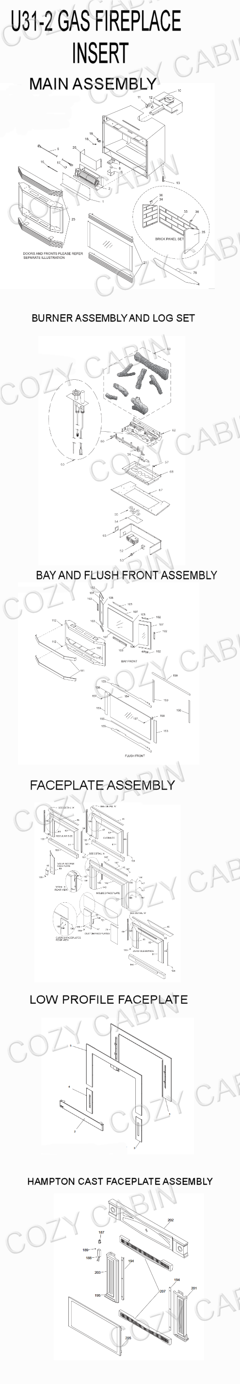 Energy Gas Fireplace Insert (U31-2) (U31-2) Cozy Cabin Regency Parts Store