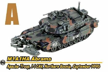  1/144 Scale M1A1HA Abrams Apache Tank with Diorama Base 20041 A #20041A
