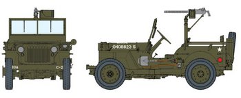 Dragon 1/6 Scale 12" WWII US 1/4 Ton Truck with 30 Cal Machine Gun Kit 75050 #75050