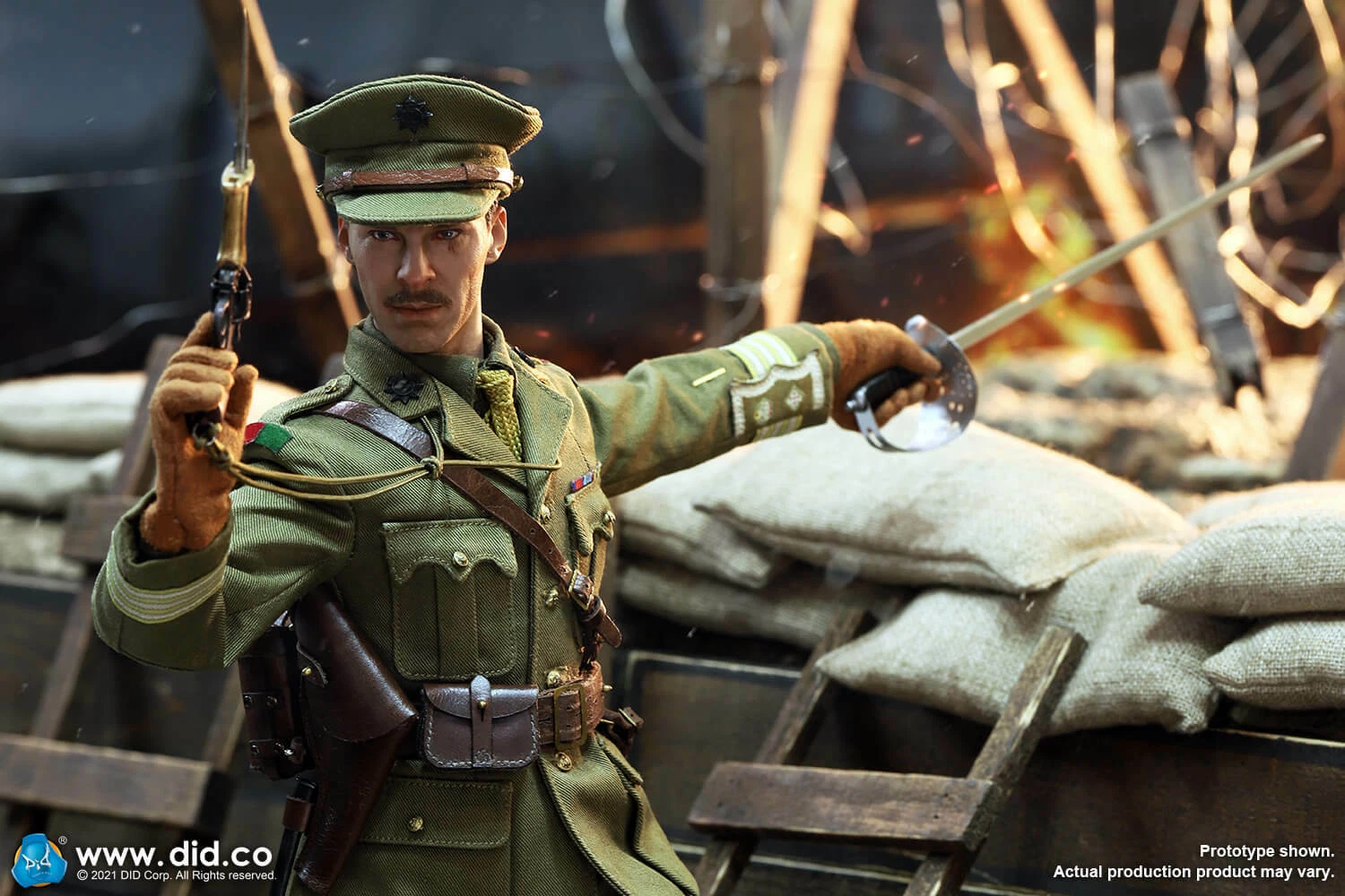 1/6 Scale 12" WWI British Officer Colonel Mackenzie Action Figure B11012